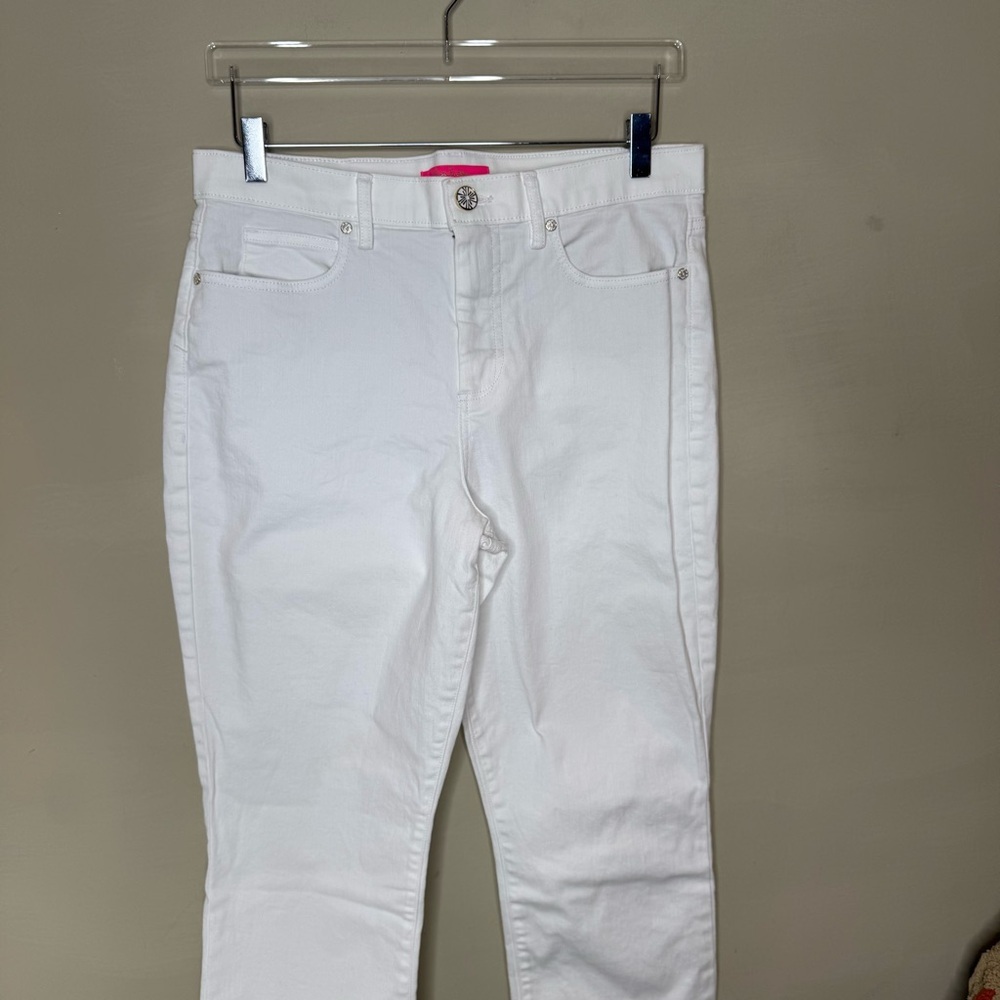 Lilly Pulitzer White Straight Leg Jeans | Classic Fit size 12 - Picture 3 of 13